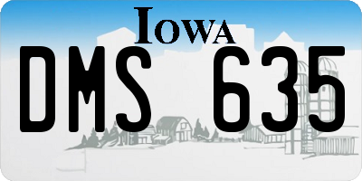 IA license plate DMS635