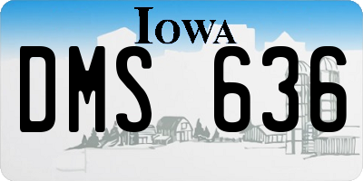 IA license plate DMS636