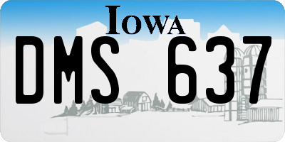 IA license plate DMS637
