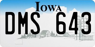 IA license plate DMS643