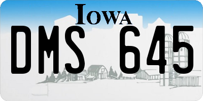 IA license plate DMS645