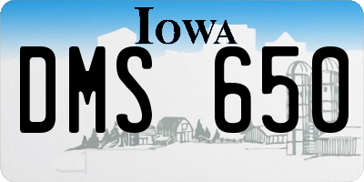 IA license plate DMS650