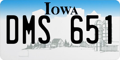 IA license plate DMS651