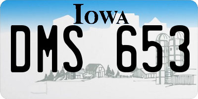 IA license plate DMS653
