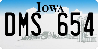IA license plate DMS654