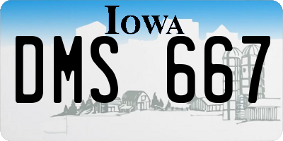 IA license plate DMS667