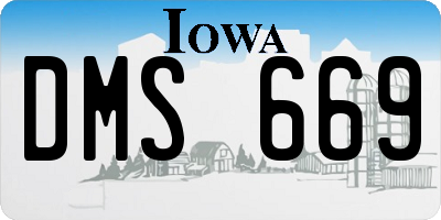 IA license plate DMS669
