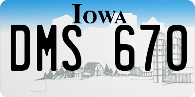 IA license plate DMS670