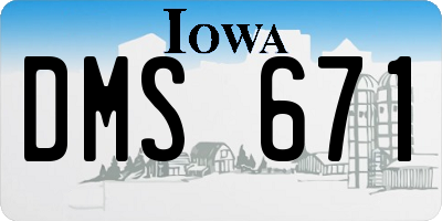 IA license plate DMS671