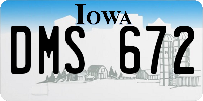 IA license plate DMS672