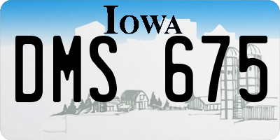 IA license plate DMS675