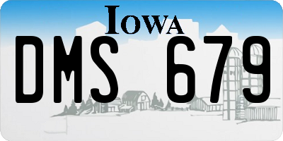 IA license plate DMS679