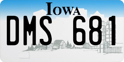 IA license plate DMS681