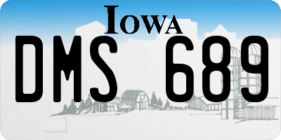 IA license plate DMS689