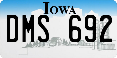 IA license plate DMS692