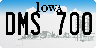 IA license plate DMS700