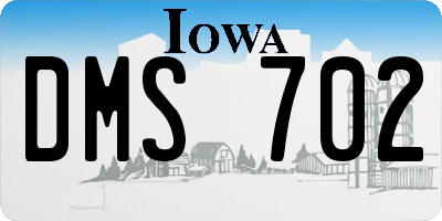 IA license plate DMS702
