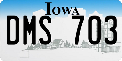 IA license plate DMS703