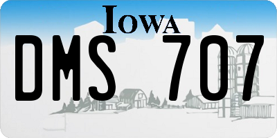 IA license plate DMS707