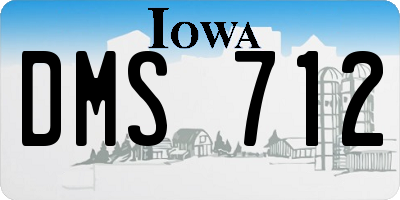 IA license plate DMS712