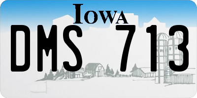 IA license plate DMS713