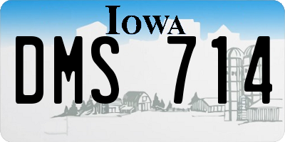IA license plate DMS714