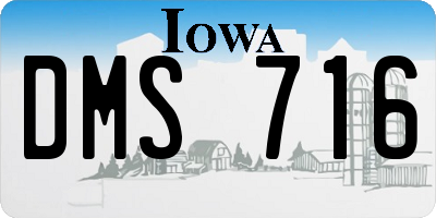 IA license plate DMS716