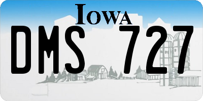 IA license plate DMS727