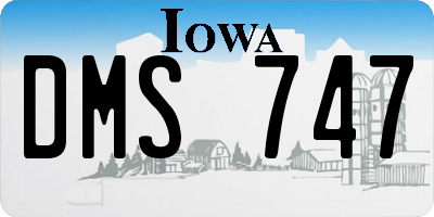 IA license plate DMS747