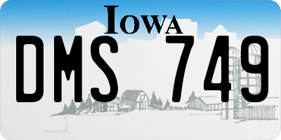 IA license plate DMS749