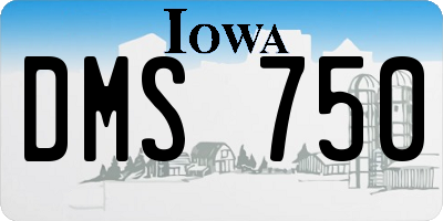 IA license plate DMS750