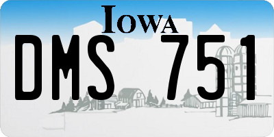 IA license plate DMS751