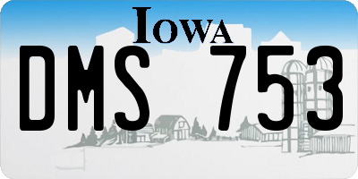 IA license plate DMS753
