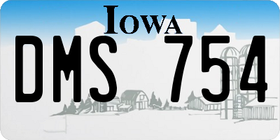 IA license plate DMS754