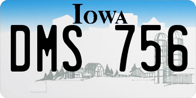 IA license plate DMS756