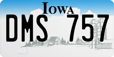 IA license plate DMS757