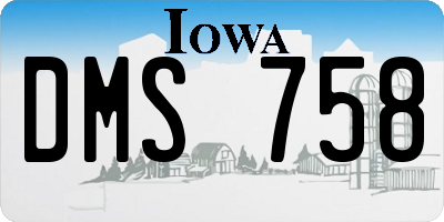 IA license plate DMS758