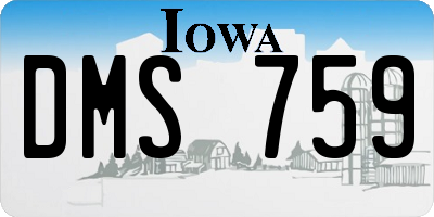 IA license plate DMS759