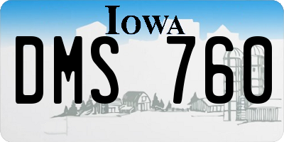 IA license plate DMS760