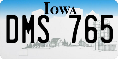 IA license plate DMS765