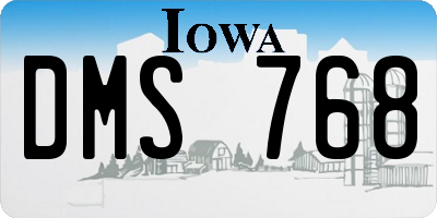 IA license plate DMS768