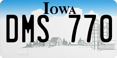 IA license plate DMS770