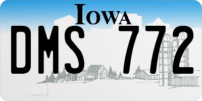 IA license plate DMS772