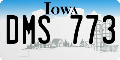 IA license plate DMS773
