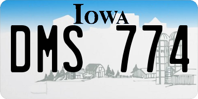 IA license plate DMS774