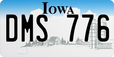 IA license plate DMS776