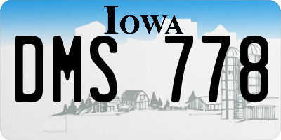 IA license plate DMS778