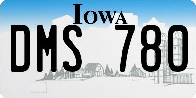 IA license plate DMS780