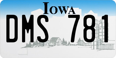 IA license plate DMS781