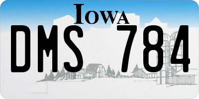 IA license plate DMS784
